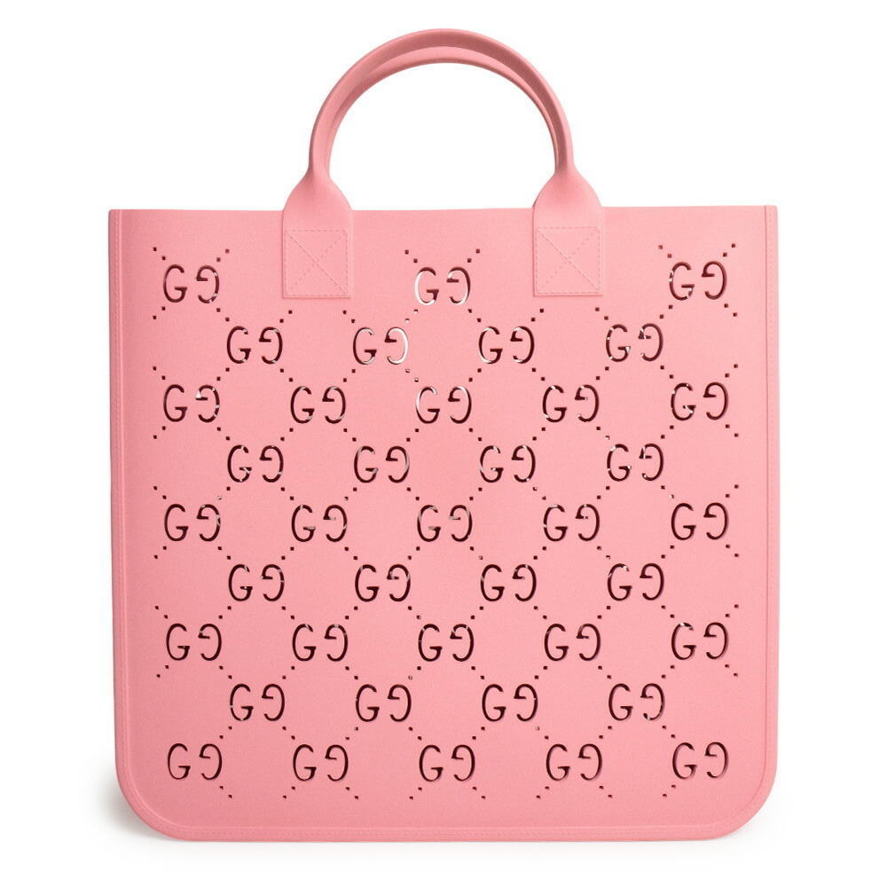 GUCCI GG Tote Bag Perforated Logo Pink Handbag
